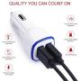 Car Charger 2 Pack Dual Port Travel USB Car Charger Flush Fit Plug Adapter Fast Car Charger Adapter Compatible for Samsung Galaxy S9 S8 Plus Note 8 S7 Edge, iPhone 11 X 8 7 6S 6 5, lg g5 g6, Note 4 5
