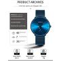 Mens Watches Ultra-Thin Minimalist Waterproof - Fashion Wrist Watch for Men Unisex Dress with Stainless Steel Mesh Band