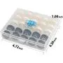 Simthread 25pcs 15White + 10Black Prewound Bobbin Thread Size L (SA155) 60WT for Brother Husqvarna Pfaff Embroidery Thread Sewing Thread Machine with Clear Storage Plastic Case DIY