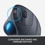 Logitech M570 Wireless Trackball Mouse – Ergonomic Design with Sculpted Right-Hand Shape, Compatible with Apple Mac and Microsoft Windows Computers, USB Unifying Receiver, Dark Gray