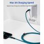 JSAUX USB C to C Cable 60W, 4-Pack [10ft+6.6ft+3.3ft+1ft ] USB Type C Fast Charging Cord Charger Compatible with Samsung Galaxy Note 10 S20 Ultra Plus, Google Pixel 4 3 2 XL, Nexus 6P, MacBook -Green