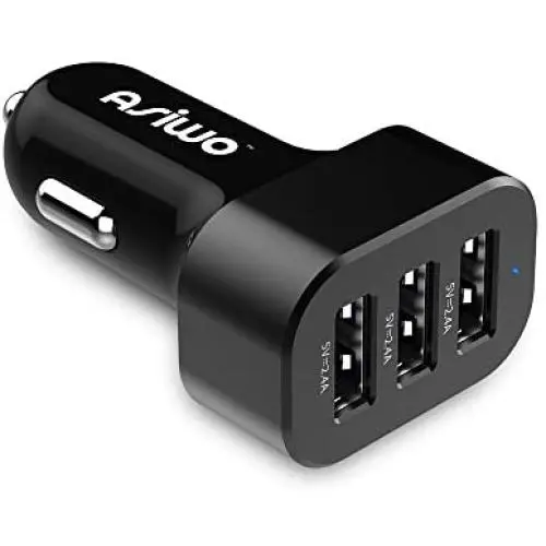 Asiwo 3-Port USB Car Charger,Car Phone Smart Charger compatible iPhone X/8/8Plus 7 6S 6 Plus, Samsung Galaxy S9 S8 S7 S6 Edge, Note 8 5 4, Nexus 6P, iPad, Mp3&More Asiwo 3-Port USB Car Charger,Car Phone Smart Charger compatible iPhone X/8/8Plus 7 6S 6 Plus, Samsung Galaxy S9 S8 S7 S6 Edge, Note 8 5 4, Nexus 6P, iPad, Mp3&More
