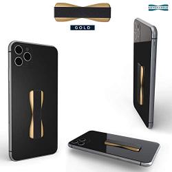 LoveHandle Universal Grip For Cell Phone and Mini Tablet - Gold Base with Black Strap - LH-01Gold