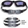 FMU Swim Goggles, Swimming Goggles No Leaking Anti Fog UV Protection Triathlon Swim Goggles with Nose Clips + Ear Plugs Free Protection Case for Adult Men Women Youth Kids Child