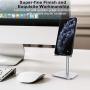 ATUMTEK Universal Cell Phone Stand, Solid Aluminium Alloy Adjustable Desktop Stand Holder for iPhone 11/11 Pro/XS Max/XR/XS/X/8/7 Plus, iPad, Samsung, Switch, All Tablets and Smartphones - Silver