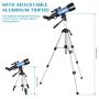 AOMEKIE Telescope for Adults Kids Astronomy Beginners 70mm Refractor Telescopes with Adjustable Tripod 10X Phone Adapter 3X Barlow and Backpack