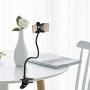 Slopehill Gooseneck Phone Holder for iPhone X XR XS 8 7 Plus Samsung Galaxy S10, Cell Phone Clip Holder for Bedroom Desktop Office Bathroom Kitchen, Rotate Freely Lazy Bracket Holder, Black