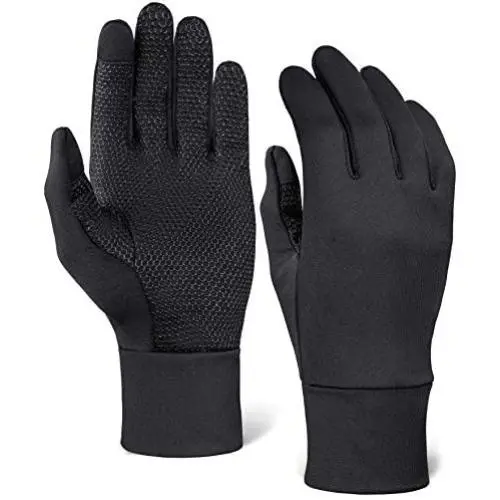 Touch Screen Running Gloves for Men & Women - Thermal Winter Glove Liners for Texting, Cycling & Driving - Thin & Lightweight Warm Hand Gloves - Touchscreen Smartphone Compatible - Super Grippy Palm Touch Screen Running Gloves for Men & Women - Thermal Winter Glove Liners for Texting, Cycling & Driving - Thin & Lightweight Warm Hand Gloves - Touchscreen Smartphone Compatible - Super Grippy Palm