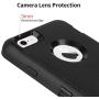 iPhone 6/6S Case Shockproof High Impact Tough Rubber Rugged Hybrid Case Silicone Triple Protective Anti-Shock Shatter-Resistant Phone Case for iPhone 6/6S 4.7"(Black)
