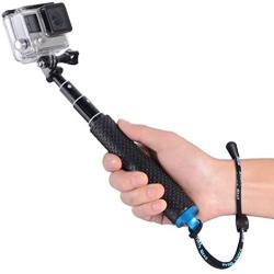 Trehapuva Selfie Stick, 19” Waterproof Hand Grip Adjustable Extension Monopod Pole Compatible With GoPro Hero(2018) Hero 7 6 5 4 3+3 2 1 Session, AKASO, Xiaomi Yi,SJCAM SJ4000 SJ5000 SJ6000 More(Blue)