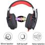 KOTION Each Gaming Headset for PS4,PC,Xbox One,Professional Noise Lsolation, Over Ear Headphones with Mic,LED Light,Bass Surround,Soft Memory Earmuffs,Gaming Headphones-RED(Adapter Not Included)