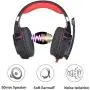 KOTION Each Gaming Headset for PS4,PC,Xbox One,Professional Noise Lsolation, Over Ear Headphones with Mic,LED Light,Bass Surround,Soft Memory Earmuffs,Gaming Headphones-RED(Adapter Not Included)