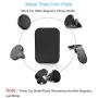 Mount Metal Plate for Cell Phone Magnet Holder Magnetic Car Mount with Strong Adhesive Sticker, 2 Round and 2 Rectangle Black
