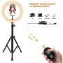 10.2" Selfie Ring Light with Tripod Stand, 64" Extendable Phone Holder LED Ring Light for Selfie Photography Camera Makeup Video Live Stream, Compatible with iPhone Android Cell Phone