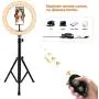 10.2" Selfie Ring Light with Tripod Stand, 64" Extendable Phone Holder LED Ring Light for Selfie Photography Camera Makeup Video Live Stream, Compatible with iPhone Android Cell Phone 10.2" Selfie Ring Light with Tripod Stand, 64" Extendable Phone Holder LED Ring Light for Selfie Photography Camera Makeup Video Live Stream, Compatible with iPhone Android Cell Phone