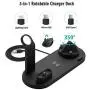 Wireless Charger, 3 in 1 Wireless Charging Station, Charging Dock for iPhone/AirPods, Qi-Certified Fast Wireless Charging Stand iPhone 11/11Pro/11Pro Max/X/XS/XR/Max / 8/8 Plus Samsung (Black)
