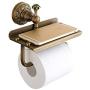 Beelee Bathroom Tissue Holder/Toilet Paper Holder Solid Brass Wall-Mounted Toilet Roll Holder, Toilet Paper Tissue Holder with Mobile Phone Storage Shelf Antique Brass Finished