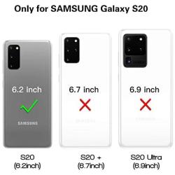 Temdan for Samsung Galaxy S20 Case, Built-in Screen Protector Full Body Heavy Duty Shockproof Case Support Wireless Charging for Samsung Galaxy S20 5G 6.2 inch 2020 Realese (Blue)