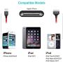 AGVEE Unbreakable Nylon Braided [3 Pack 6ft] 30 Pin Heavy Duty Fast Charger Cable, Slim Metal Shell End Case Friendly Charging Data Cord for iPhone 4/4S, iPad 1/2/3, iPod, Black and Red