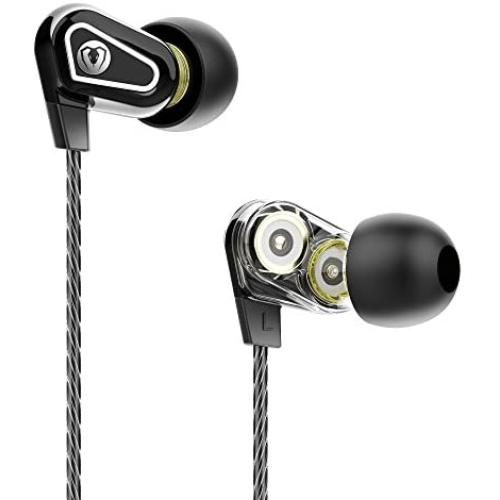 BlueFire Dual Driver Earphones 3.5mm Noise Isolation Wired Earbuds High Resolution Heavy Bass in-Ear Headphones Earbuds with MIC and Volume Control for iPhone Android Smartphone Tablet