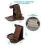 TESLYAR Wood Phone Docking Station with Wireless Charger Included Ash Wallet Stand Watch Organizer Mens Gift Charging Dock Holder Anniversary Dad Birthday Nightstand Compatible Any Phone Charging