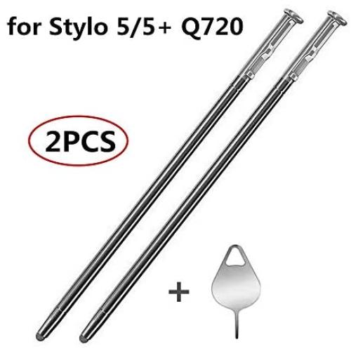 2 PCS Stylus Pen Replacement for LG Stylo 5/5+ Q720 Q720MS Q720PS Q720CS Touch Pen Stylus Pen + Eject Pin (Silver)