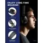 PeohZarr On-Ear Headphones New Version with Microphone, Lightweight Folding Stereo Bass Headphones with 1.5M Tangle Free Cord, Portable Wired Headphones for Smartphone Laptop Computer MP3/4-Blue