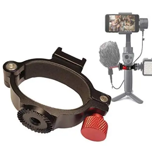 Ring Clamp Adapter for DJI OSMO Mobile 3, Extension Rod Gimbal Mount with Cold Shoe 1/4" Thread for OSMO Mobile 2 Mobile 1 Applied to Rode Video Microphone, LED Spotlight, Monitor, Vlogging Accessory Ring Clamp Adapter for DJI OSMO Mobile 3, Extension Rod Gimbal Mount with Cold Shoe 1/4" Thread for OSMO Mobile 2 Mobile 1 Applied to Rode Video Microphone, LED Spotlight, Monitor, Vlogging Accessory