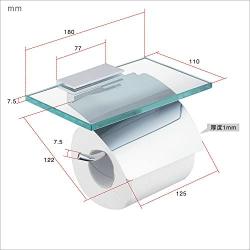 Hiendure Toilet Paper Holder with Shelf, Brass Lavatory Tissue Holder with Mobile Phone Storage Rack and Lid,Chrome