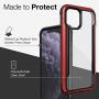 X-Doria Raptic Shield, iPhone 11 Case (Formerly Defense Shield) - Military Grade Drop Tested, Anodized Aluminum, TPU, and Polycarbonate Protective Case for Apple iPhone 11, Red