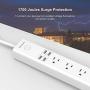 IECOPOWER Surge Protector Power Strip with 4 Fast Charging USB Port,Desktop Charging Station 4.5 ft Extension Cord for Cruise Ship, Office and Dorm Room Multi Plug Extender (White)