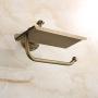 Beelee Bathroom Tissue Holder/Toilet Paper Holder Solid Brass Wall-Mounted Toilet Roll Holder, Toilet Paper Tissue Holder with Mobile Phone Storage Shelf Antique Brass Finished