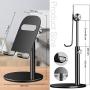 Swhatty Cell Phone Stand Universal Tablet Dock, Angle Height Adjustable Sturdy All Aluminum Alloy Stable Phone Holder for Desk, Compatible with Mobile Phone/iPad 4.7"-12.9" Screen (Black)