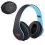 Over Ear Bluetooth Headphones, WXY Wireless Headset V5.0 with Built-in Mic, Micro TF, FM Radio, Soft Earmuffs & Lightweight for iPhone/Samsung/PC/TV/Travel(Black-Blue)