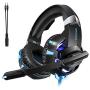 Cdycam Gaming Headset for PS4, PC, Xbox One Controller, Wired Gaming Chat Headphones with 7.1 Surround Sound, Noise-Cancellation Microphone, LED Blue Light Gaming Headset