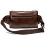 NKns Gifts for Men Leather Retro Mens Pockets Cross-Section Multi-Function Mobile Phone Bag Purse Oil Wax Leather Chest Bag
