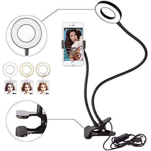 Sokani Selfie Ring Light with Cell Phone Holder and Stand Bracket for YouTube TIK Tok Tiktok Video Live Stream Makeup Dimmable LED Circle RingLight for iPhone Android Mobile Smartphone