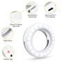 Selfie Ring Light, 3 Lighting Modes Rechargeable Clip on Selfie Fill Light, Cell Phone Lights with 40 LED Beads, Selfie Ring(White)