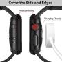pzoz Compatible Apple Watch Series 2 / Series 3 Case with Screen Protector 42mm Accessories Slim Guard Thin Bumper Full Coverage Matte Hard Cover Defense Edge for Women Men New Gen GPS iWatch (Black)