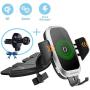 Wireless Car Charger CD Mount, Auto Clamping CD Player Phone Mount Air Vent Qi Charger Compatible with 11 Pro XS Max XR X 8, Galaxy S10 Plus S9 S8 S7 S6 Note 10 9 8