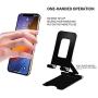 Cell Phone Stand,Tablet Stand，Foldable and Adjustable Metal Mobile Phone Bracket，Cradle Dock for Desk, Home, Office, Travel