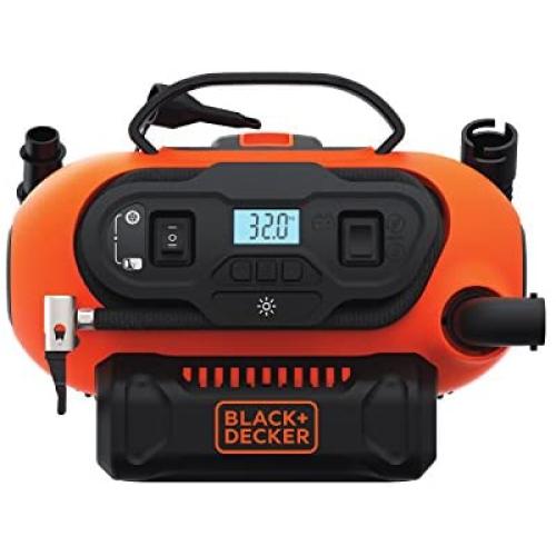 BLACK+DECKER 20V MAX Cordless Tire Inflator, Cordless & Corded Power, Tool Only (BDINF20C)