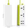 K-century Travel Power Strip Surge Protector with 2 Outlets 4 USB Output 5V 4.2A Output Power Strip with USB Portable Travel Charger Wall Charger with 5ft Cord 100v-240v Power Sockets