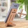 Cell Phone Stand-Bamboo Wooden Desktop Tablet Holder-Desktop Stand Holder Cradle for All iOS & Android Smartphone, Tablets, iPad, iPhone X XS Max XR (4-8 inch)