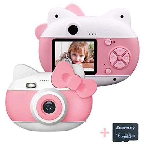 Kids Camera, le-Idea Digital Camera for Kids Gifts, 2.0 inch IPS Screen with 16GB SD Card, Rechargeable 1080P HD Video and Shockproof Camera for 3-10 Year Old Girls & Boys, 2020 Upgraded (Pink)