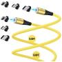 Melonboy Magnetic Charging Cable(2 Pack, 3.3ft/6.6ft), Soft & Tangle-Free Liquid Silicone Cable, 3 in 1 Magnetic Phone Charger Cable Compatible with Type-C, Micro USB and iProduct Devices - Yellow