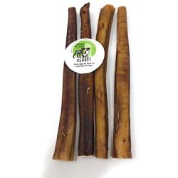 Sancho & Lolas Bully Sticks for Dogs -12-Inch Moderate Odor High-Protein Grain-Free Beef Pizzle Dog Chews