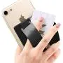 Sinjimoru Phone Grip Card Holder with Phone Stand, Secure Stick on Wallet for iPhone with Leather Pop Out Stand for Table. Sinji Pouch B-Grip Black