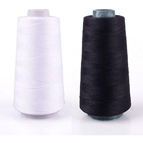 EBLLPA 2 Pack 3000 Yards All Purpose Sewing Thread Cones Polyester Sewing Thread Kit High Tensile Polyester Thread Spools for Sewing, Quilting, Machines, Overlock, Merrow & Hand Embroidery