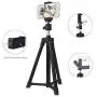 Cell Phone Tripod for Desk, Adjustable Phone Stand with Wireless Bluetooth Remote, Phone Tripod Stand 360°Rotation for All Types of Smartphones
